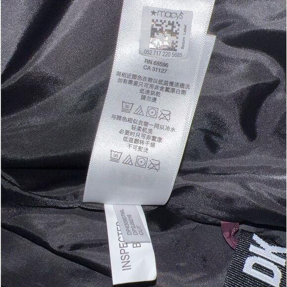 DKNY Sport NWT Puffer Jacket Hooded Colorblock Burgundy w/Zipper Front $169.50+ - Picture 13 of 13